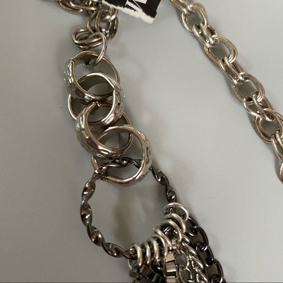 Silver & Gun Metal Gray 8 Strands Necklace - Picture 7 of 7